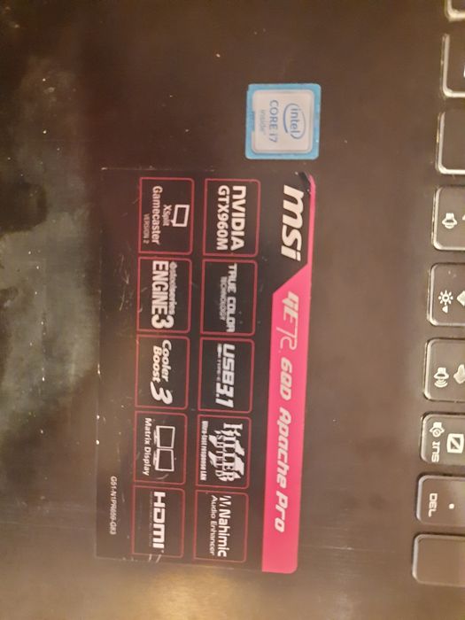 Laptop msi na części