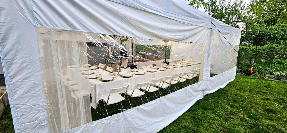 Namiot imprezowy 3x6 dla 20stu osób, stoły, krzesła