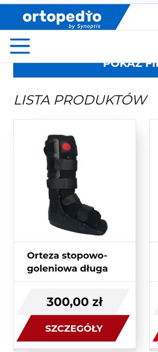 Orteza stopowo-goleniowa długa