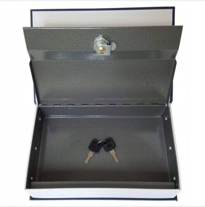 Nowy Sejf Metalowa Kasetka Książka NA PIENIĄDZE + KLUCZ
