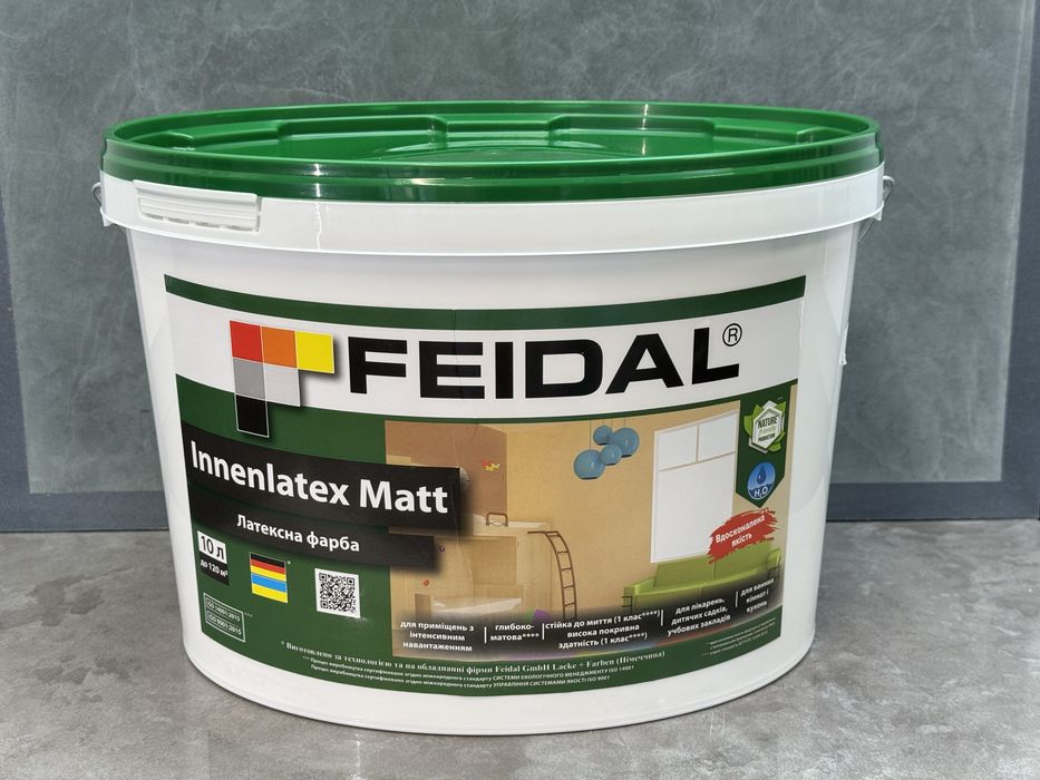 Фарба латексна Feidal Innenlatex Matt глибокий мат білий 10 л