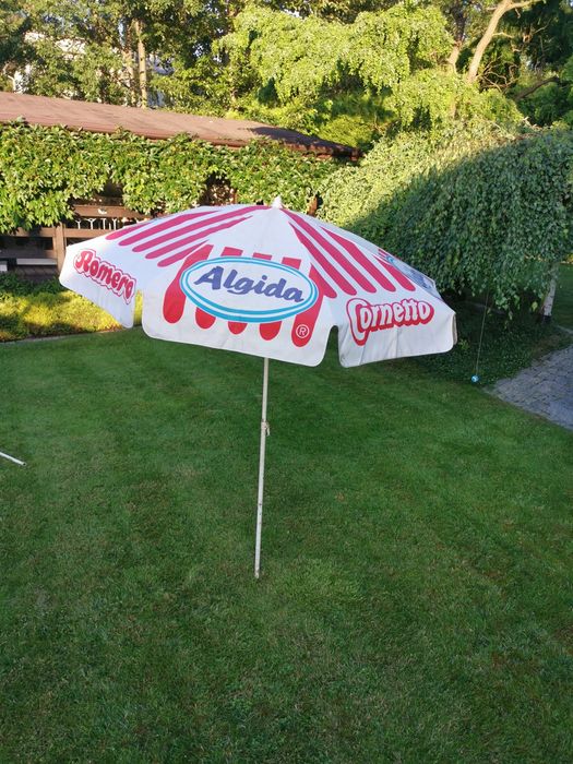 Parasol Ogrodowy , parasol plażowy - retro ALGIDA Romero Cornetto 180 cm – Sprawny!