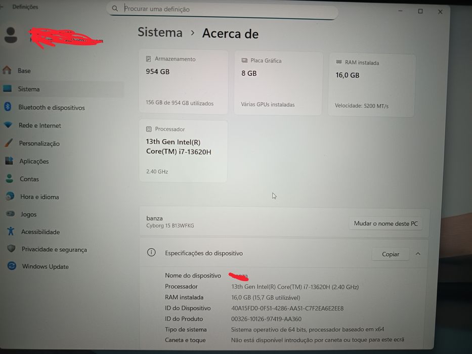 Portátil gaming  Cyborg 15 RTX 5060