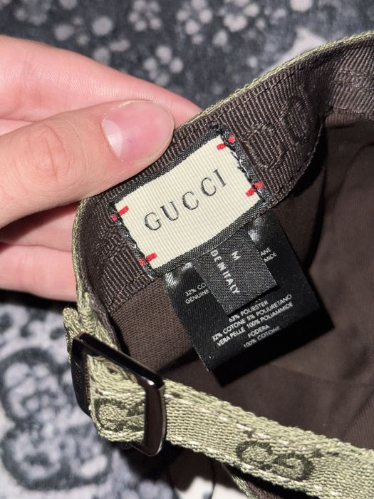 кепка GUCCI GG Canvas в оливковому кольорі