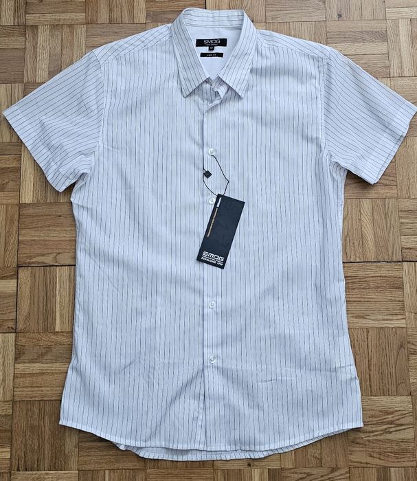 Nowa koszula slim Fit biała prązek M, SMOG
