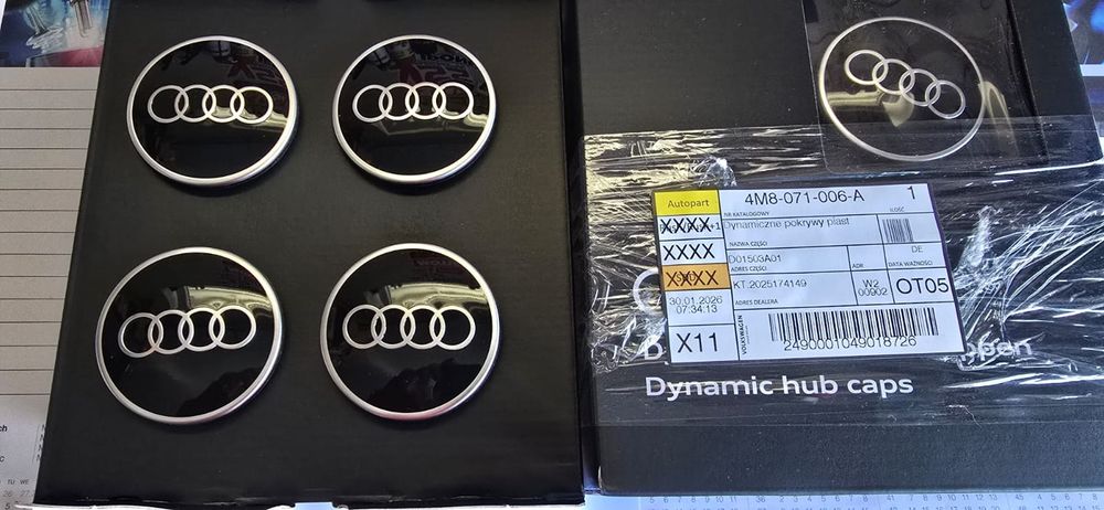 Dekielki dynamiczne felg Audi OE nowe V6T V8T RS6 R67 S8 S5 S7 Quattro