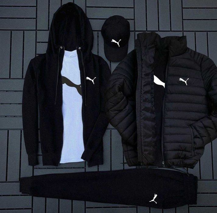 Puma костюм, футболка, кепка, куртка комплект 5в1 Пума кофта фліс чол.