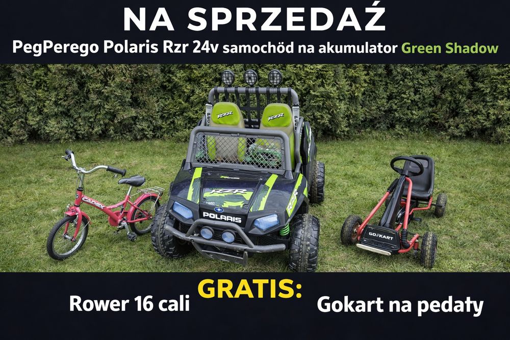 Autko elektryczne Peg Perego RZR Shadow Polaris  gratis gokard rower