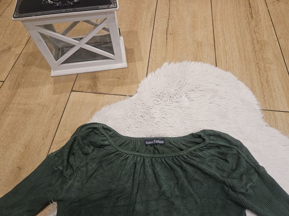 Sweter ciemnozielony s fashion damski