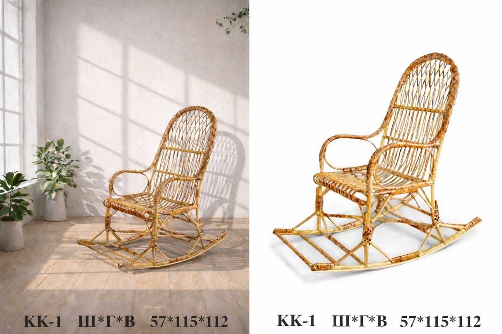 Крісло качалка/ вироби з лози/ кресло качалка