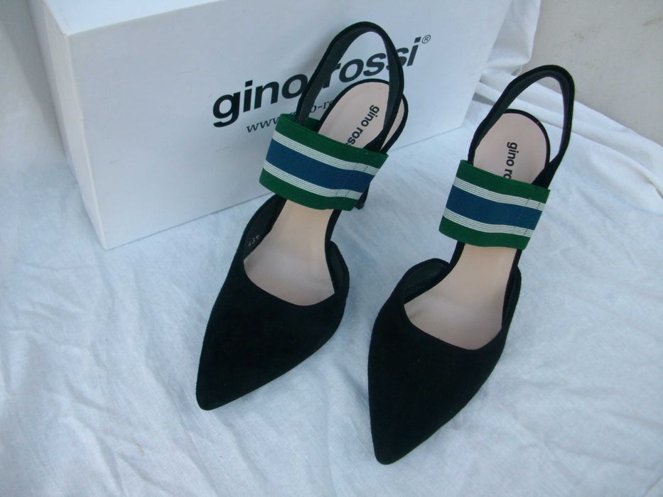 Gino Rossi skórzane zamszowe szpilki klapki sandały 36