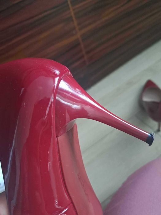 Szpilki Jenny Fairy bordowe lakier