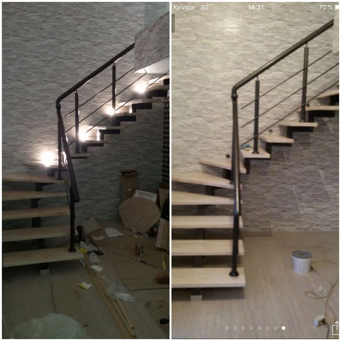 Лестница (сходи) для дома,квартиры Металлокаркас лестницы Ступени бук