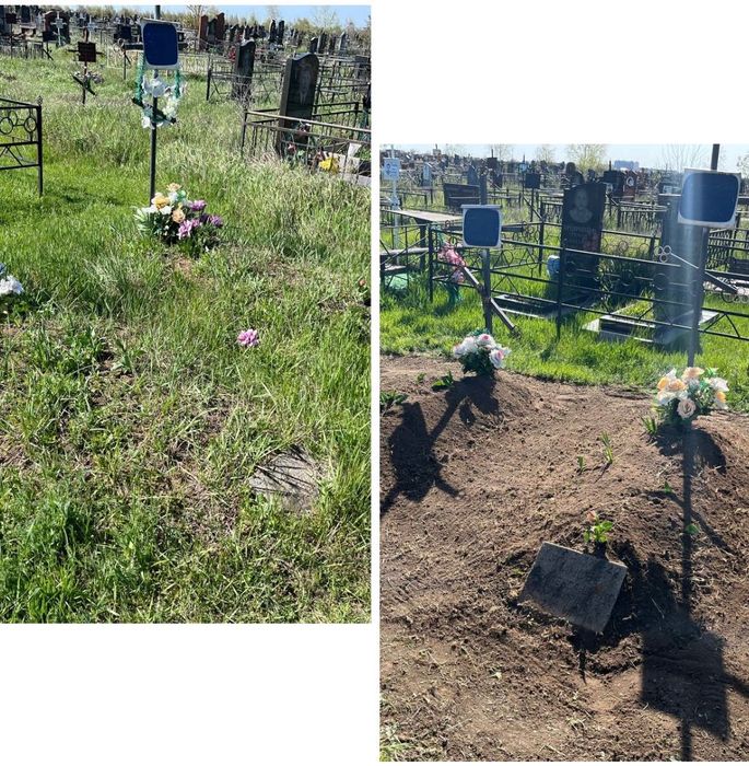 Прибирання на кладовищі,оформлення та декорування могил камнем,квітами