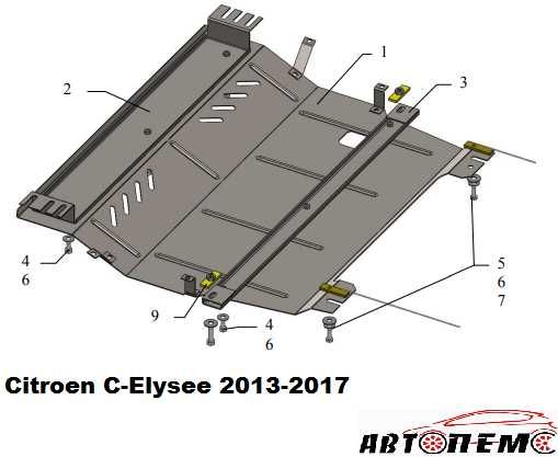 Захист двигуна Citroen C-Elysee Evasion Citroen Grand C4 Picasso Nemo