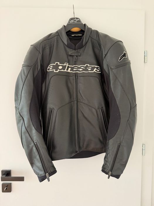 Alpinestars GP Plus roz 52, czarna skórzana kurtka motocyklowa