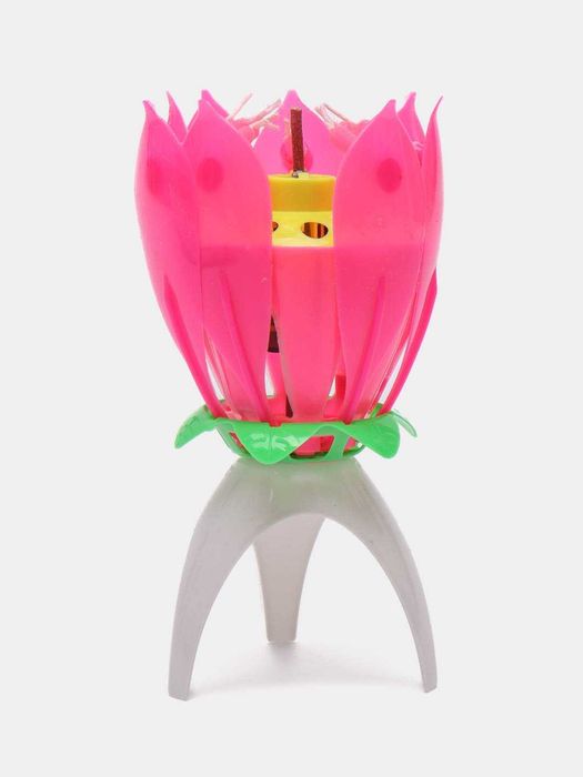 Свеча лотос Bonita цветок музыкальный  фейерверк розовый