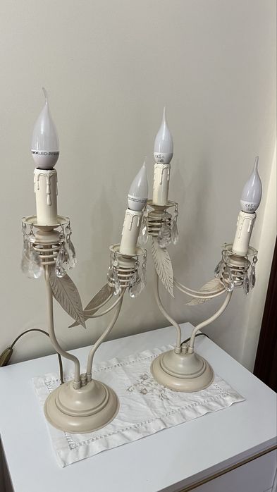 Conjunto 1 candeeiro teto + 2 candeeiros de mesa