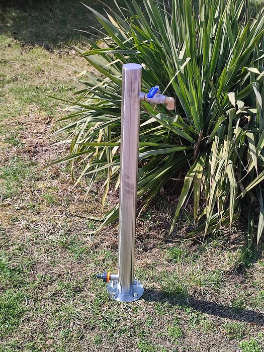 Kran ogrodowy słupek nierdzewny Hydrant Kranik INOX wolnostojący