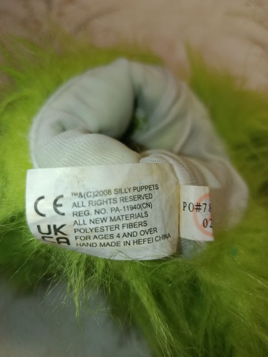 Игрушка на руку кукольный театр марионетка пушистый зелёный монстр Sil