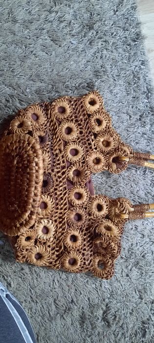 Torebka z wikliny PRL