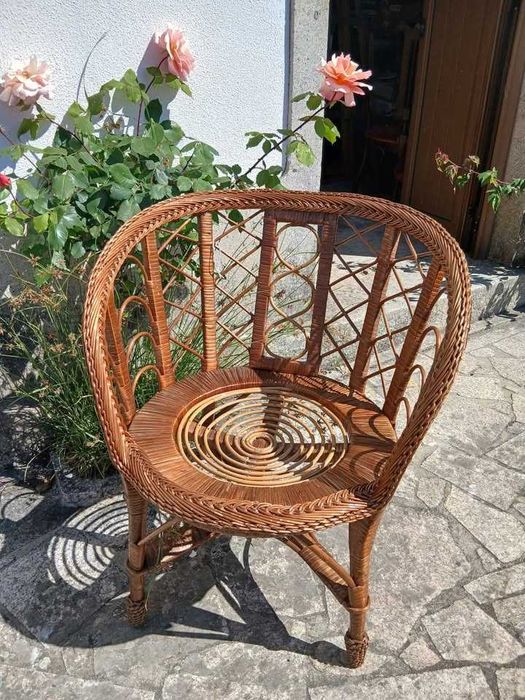 Cadeira Artesanal em Vime Natural – Excelente Estado