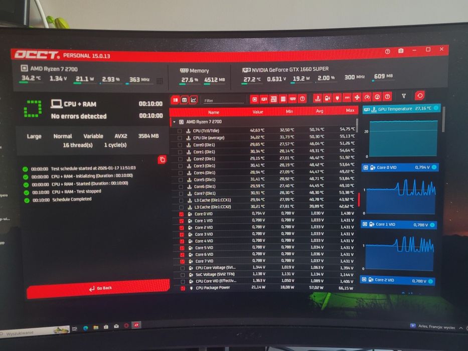 Zestaw Komputer Gamingowy Ryzen 7 +Monitor MSI 144HZ + klawiatura/mysz