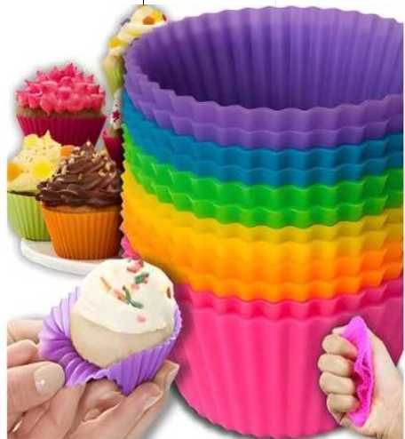 Foremki do babeczek – zestaw 12 sztuk, wielokolorowe