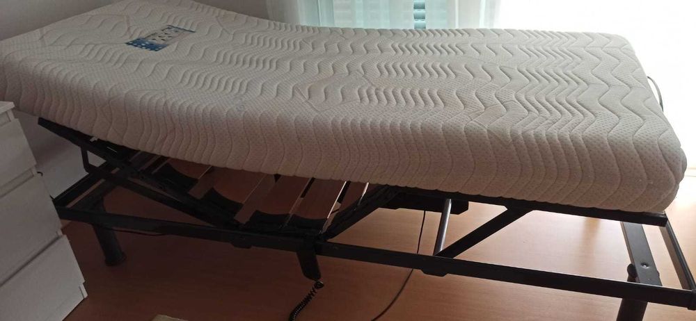Cama Articulada Elétrica Flex + Colchão Viscoelástico 90x190 (Como Nova!)