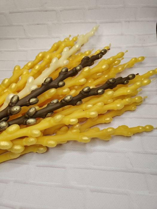 Натуральні бджолині воскові свічки Гілочка Верба