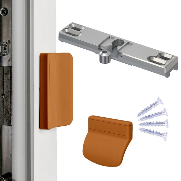 Zatrzask balkonowy uchwyt klamka do drzwi pochwyt palacza dąb