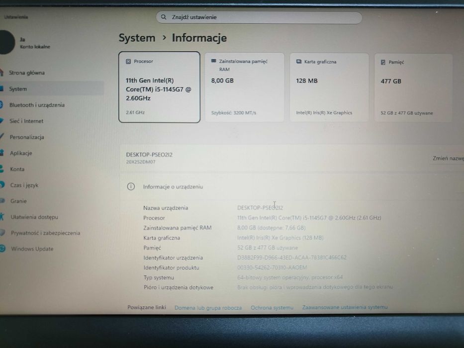 ThinkPad L14 Gen 2 (i5-1145G7, RAM 8GB, SSD 512GB, Win 11)