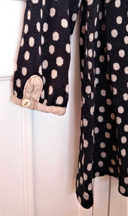 Vestido preto com bolinhas beje Zara 2-3 anos (98 cm)