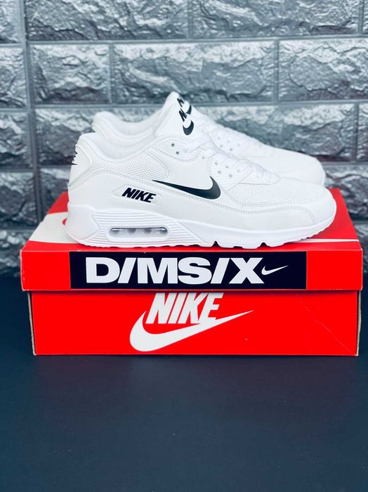 кроссовки подростковые мужские / Nike Air Max 90 White/Black крассовки Найк аир макс 90 білі кросівки