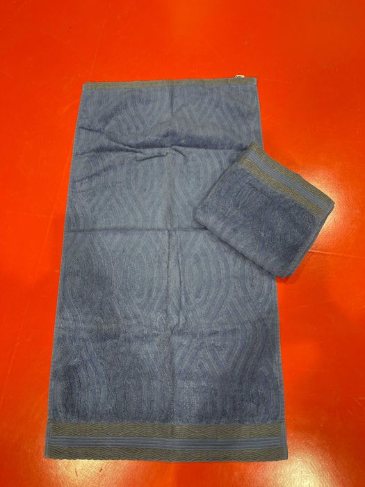 Conjunto de 2 toalhas de banho, azuis, 100% algodão