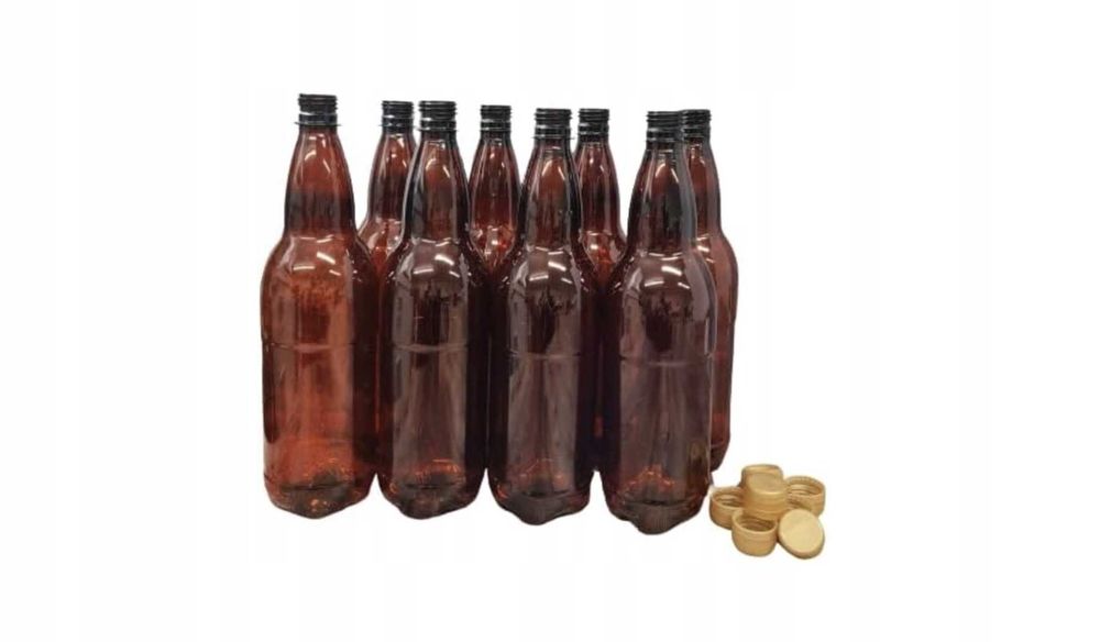 10szt. Butelka PET 1L na piwo wino cydr + nakrętka