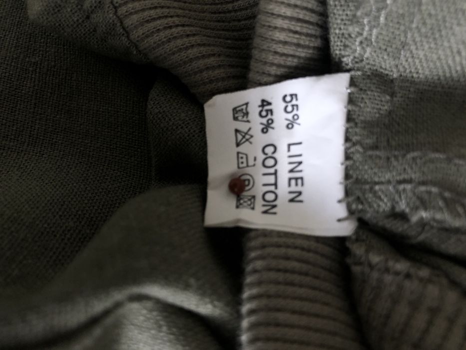 Spodnie khaki len z bawełną XL