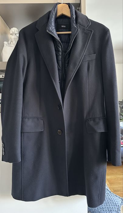 Boss plaszcz męski granatowy