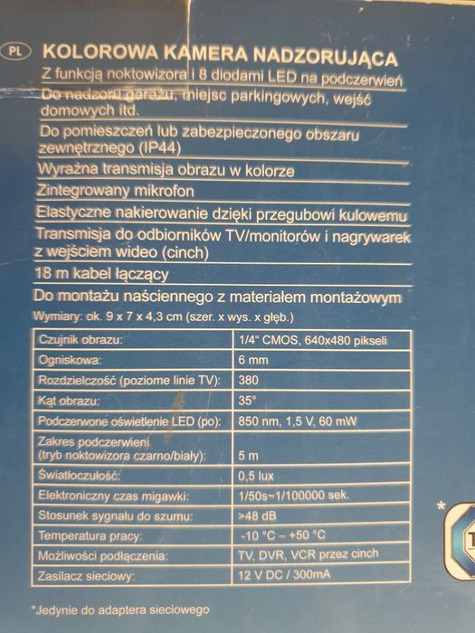 Kamera nadzorująca/wideorejestrator UK8B1 podczerwień