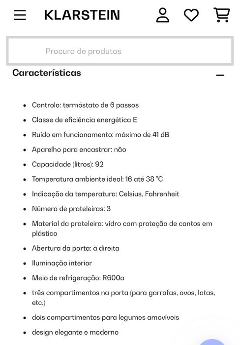 Frigorífico Klarstein Beekeeper 93L Prateado