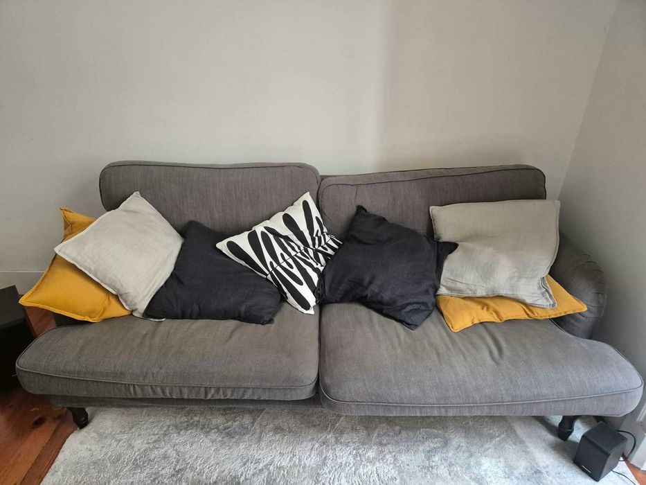 Sofa 2 lugares cinza tecido - mudanca