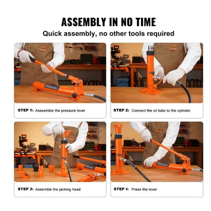 D45B- Bomba hidráulica macaco 4 T, pneumático 125 mm haste incluida