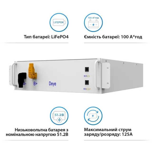 5.1kw аккумулятор Deye BOS-G PRO (акумуляторний модуль)
