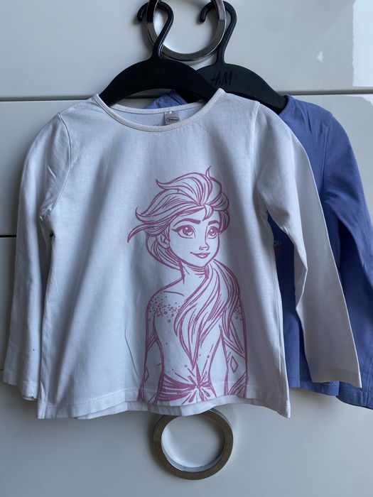 Dwie bluzki lonsleeve Elsa 110 116 H&M