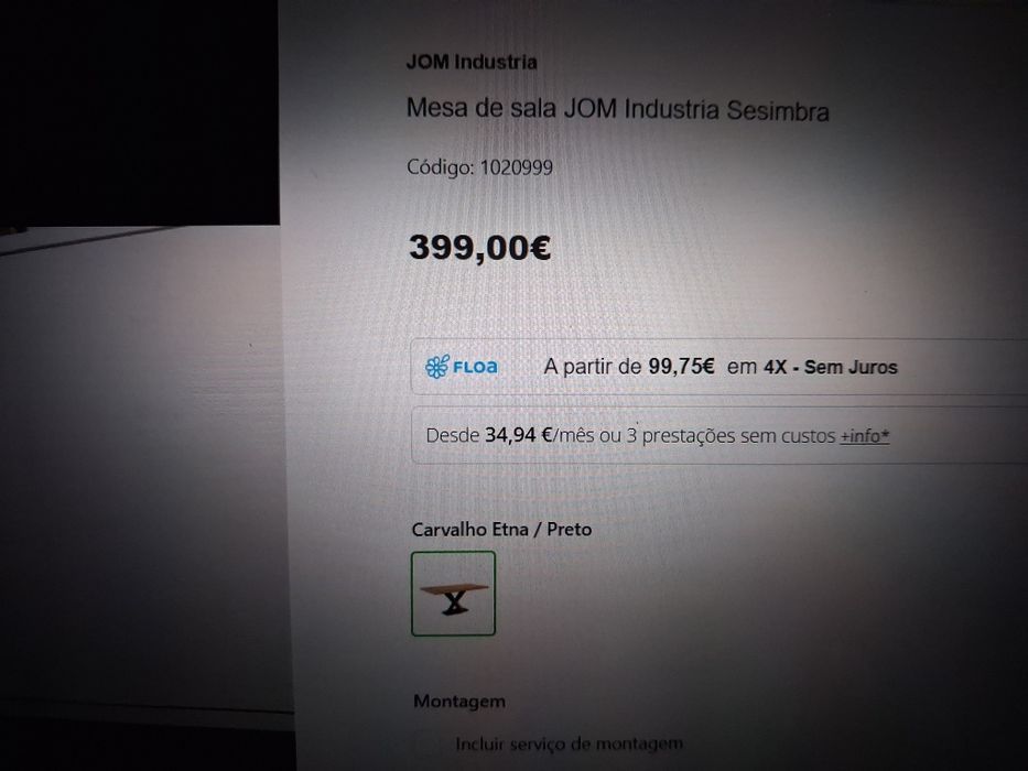 Mesa Sala JOM Industria Sesimbra como nova