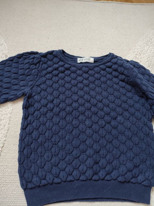 Sweterek ażurowy H&M 110/116 granatowy