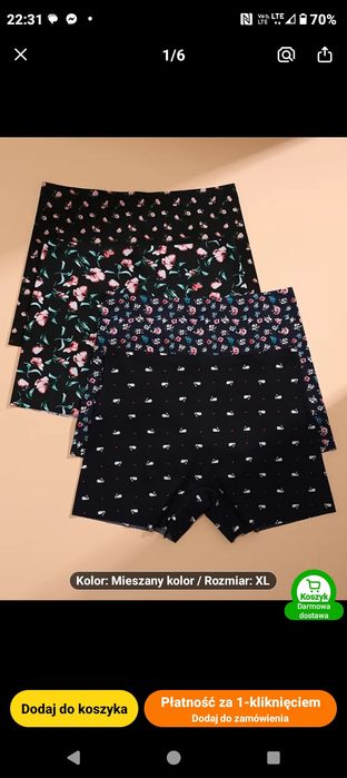 Zestaw damskich bokserek XL 4 sztuki