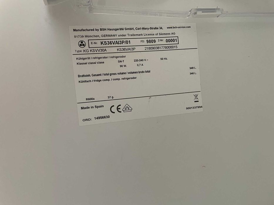 Frigorífico Siemens KS36VAI3P