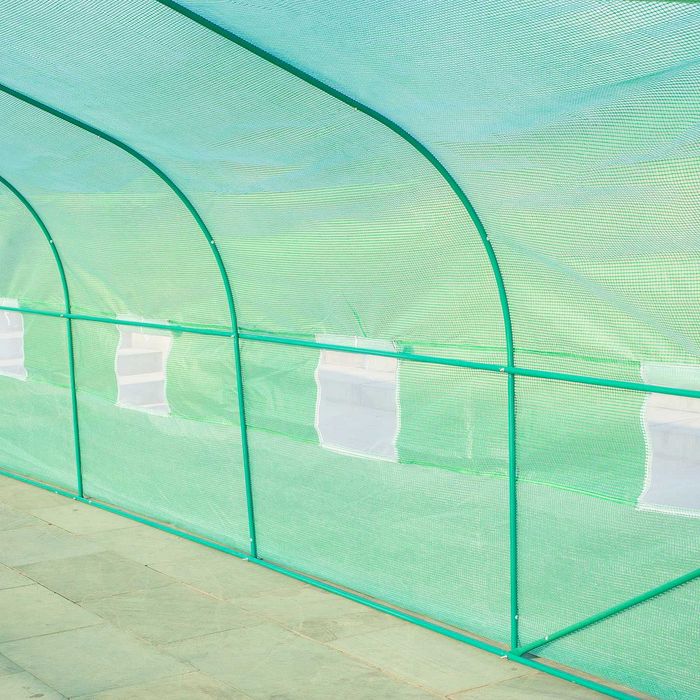 Estufa de jardim 600x300x200 cm verde com 8 janelas - SUPER PREÇO