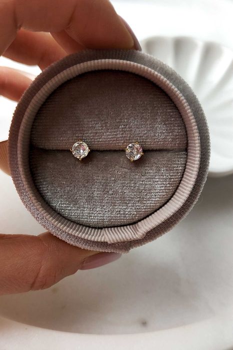 Kolczyki pozłacane srebro 925 NOWE z metką cyrkonia diamentowa